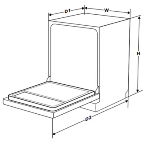 Kích thước máy rửa bát Eurosun SMS78EU12EB