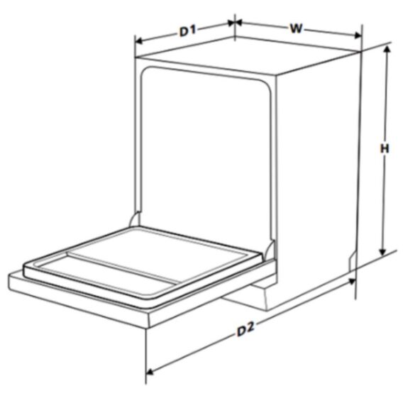 Kích thước máy rửa bát Eurosun SMS78EU12EB