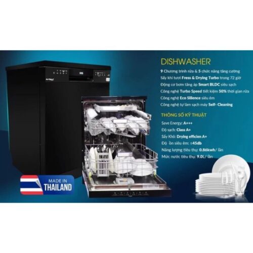 Máy rửa bát Eurosun SMS78EU12EB (BLACK)