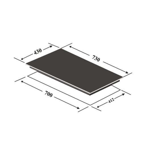 Kích thước bếp từ đôi Eurosun EU-T702PLUS lắp âm