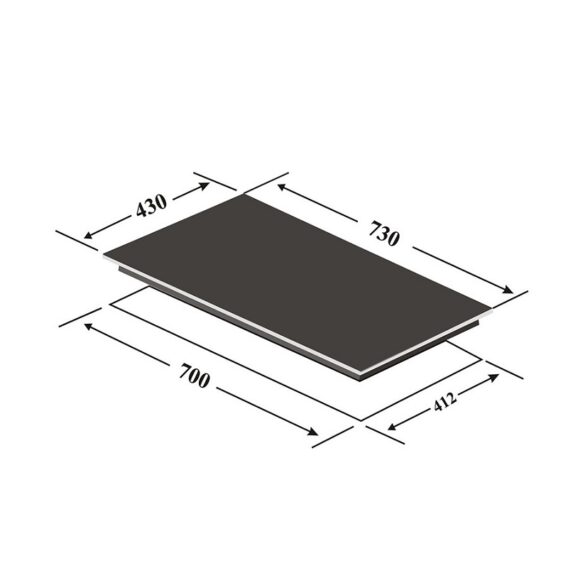 Kích thước bếp từ đôi Eurosun EU-T702PLUS lắp âm
