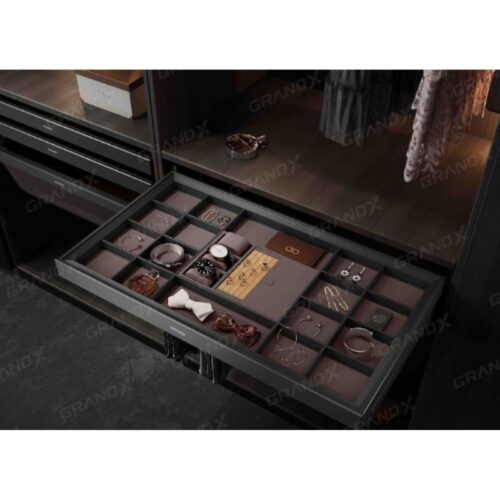 Ngăn kéo đồ trang sức bọc da cao cấp GrandX XM.80C 3 Ảnh ngăn kéo đồ trang sức bọc da cao cấp GrandX XM.80C