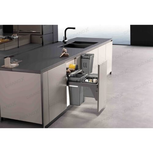 Ảnh thùng rác đôi cánh kéo âm tủ GrandX XW.D40